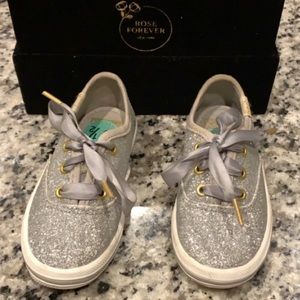 Keds toddler sliver glitter shoes